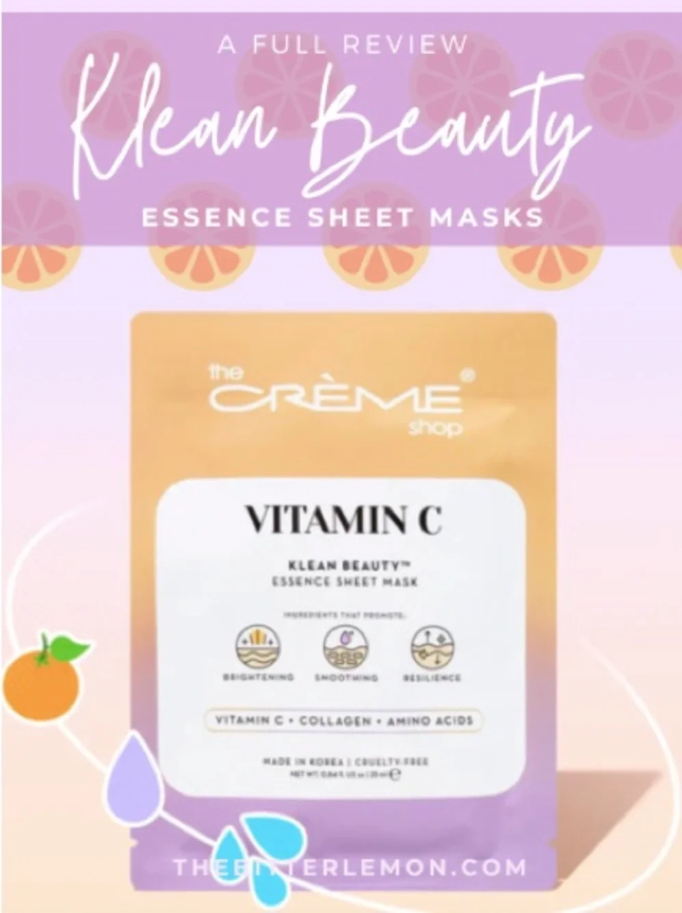 The Crème Shop Vitamin C Essence Sheet Mask — Peach